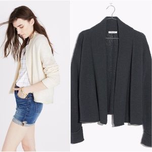 Madewell blue/gray shawl collar crop cardigan